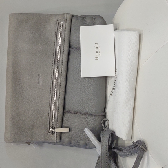HAMMITT VIP E Drizzle Gray Clutch Convertible Detachable Strap Crossbody Purse